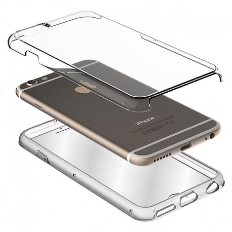 Funda COOL Silicona 3D para iPhone XS Max (Transparente Frontal + Trasera)
