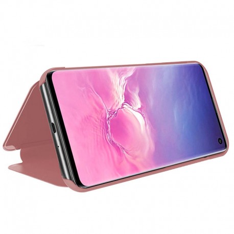 Funda COOL Flip Cover para Samsung G973 Galaxy S10 Clear View Rosa