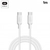 Cable USB Compatible COOL Universal TIPO-C a TIPO-C (1 metro) Blanco 3 Amp