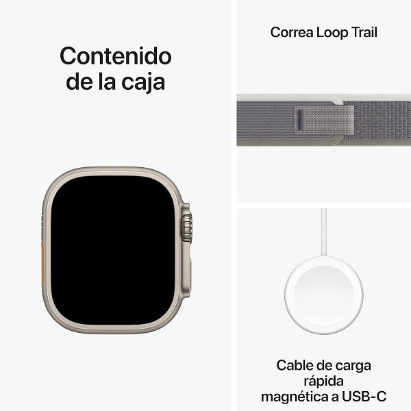 Apple Watch Ultra 2 GPS + cellular 49mm titanio loop trail S/M verde/gris