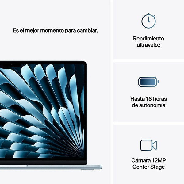 APPLE MACBOOK AIR 13.6" 2025 M4 16GB RAM 512GB azul cielo