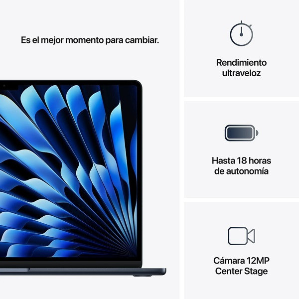 APPLE MACBOOK AIR 15.3" 2025 M4 24GB RAM 512GB medianoche
