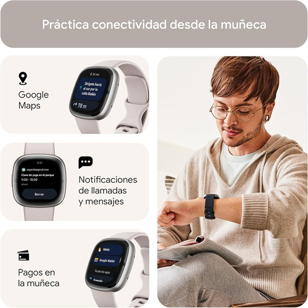 Google Fitbit Watch Sense 2 marfil
